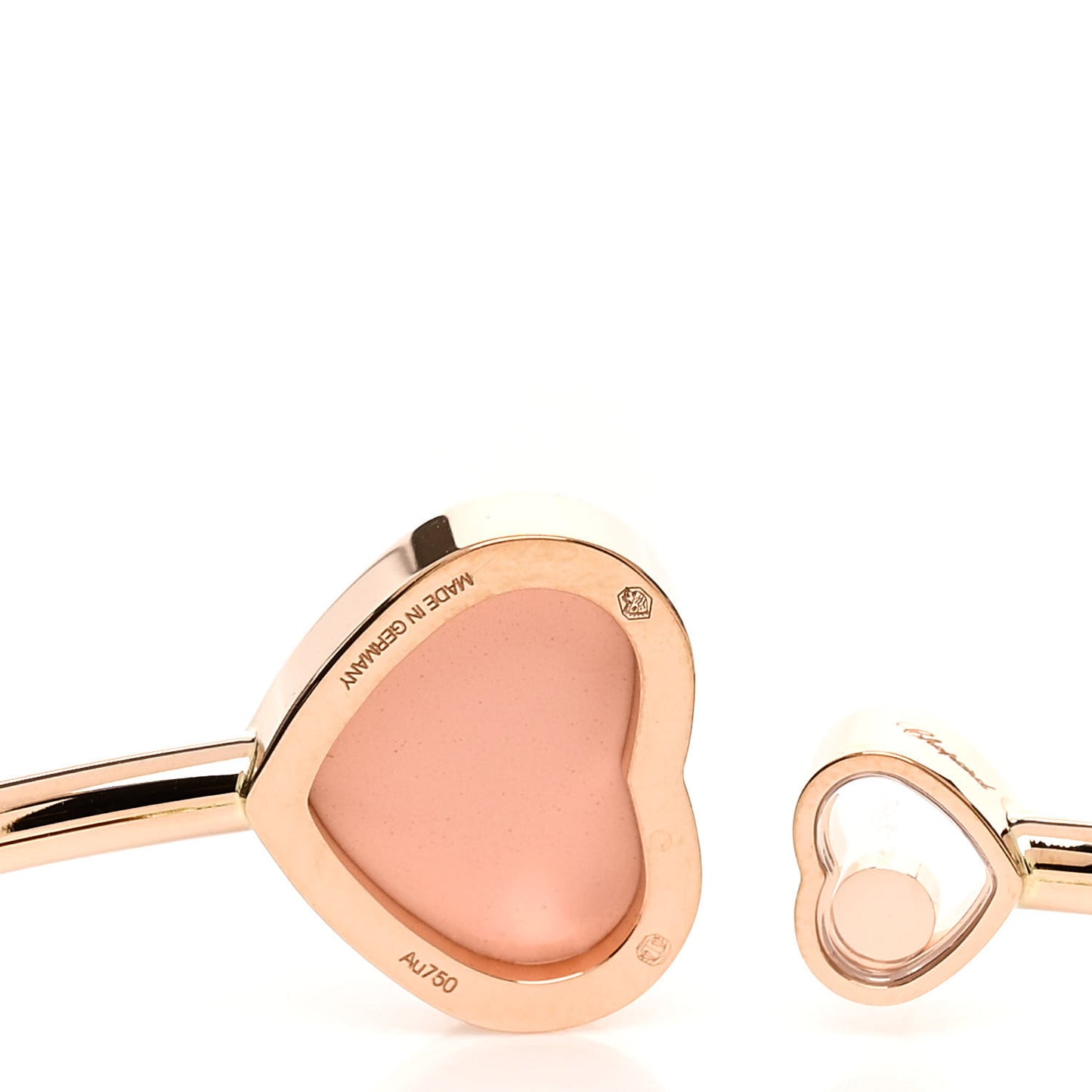 18K Rose Gold Diamond Pink Stone Happy Hearts Bracelet
