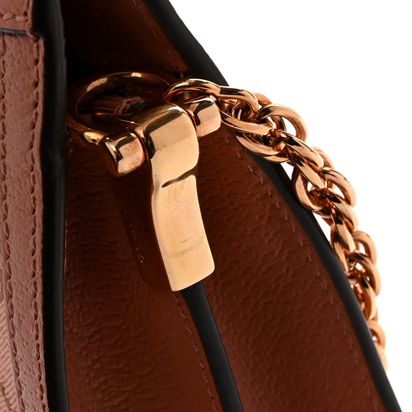 Monogram Textured Dollar Calfskin Small Ophidia Chain Shoulder Bag Cloche Rose Pink