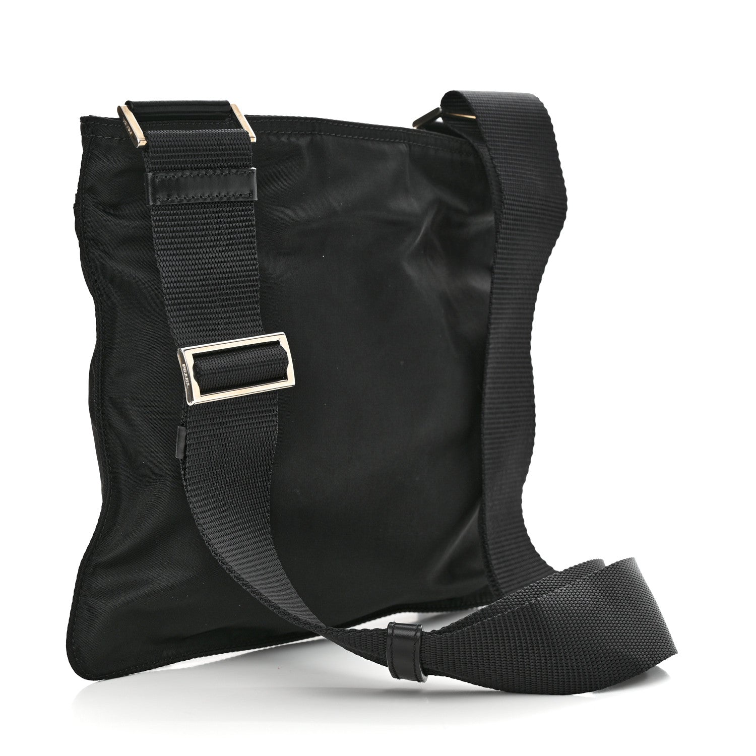 Prada Nylon Vela Flat Messenger Bag Black 3 of 10