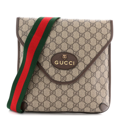 Gucci GG Supreme Monogram Web Medium Neo Vintage Flap Messenger Bag Beige New Acero 1 of 10