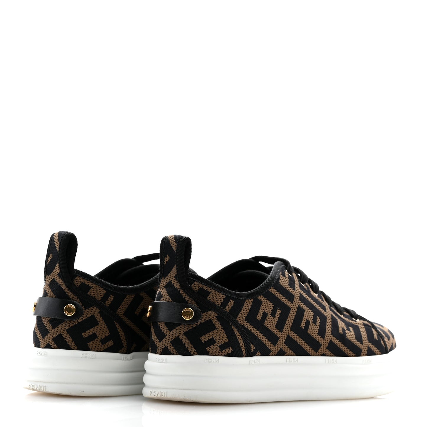 Fabric FF Micro-Perforated Rise Low Top Sneakers 38.5 Tobacco Black
