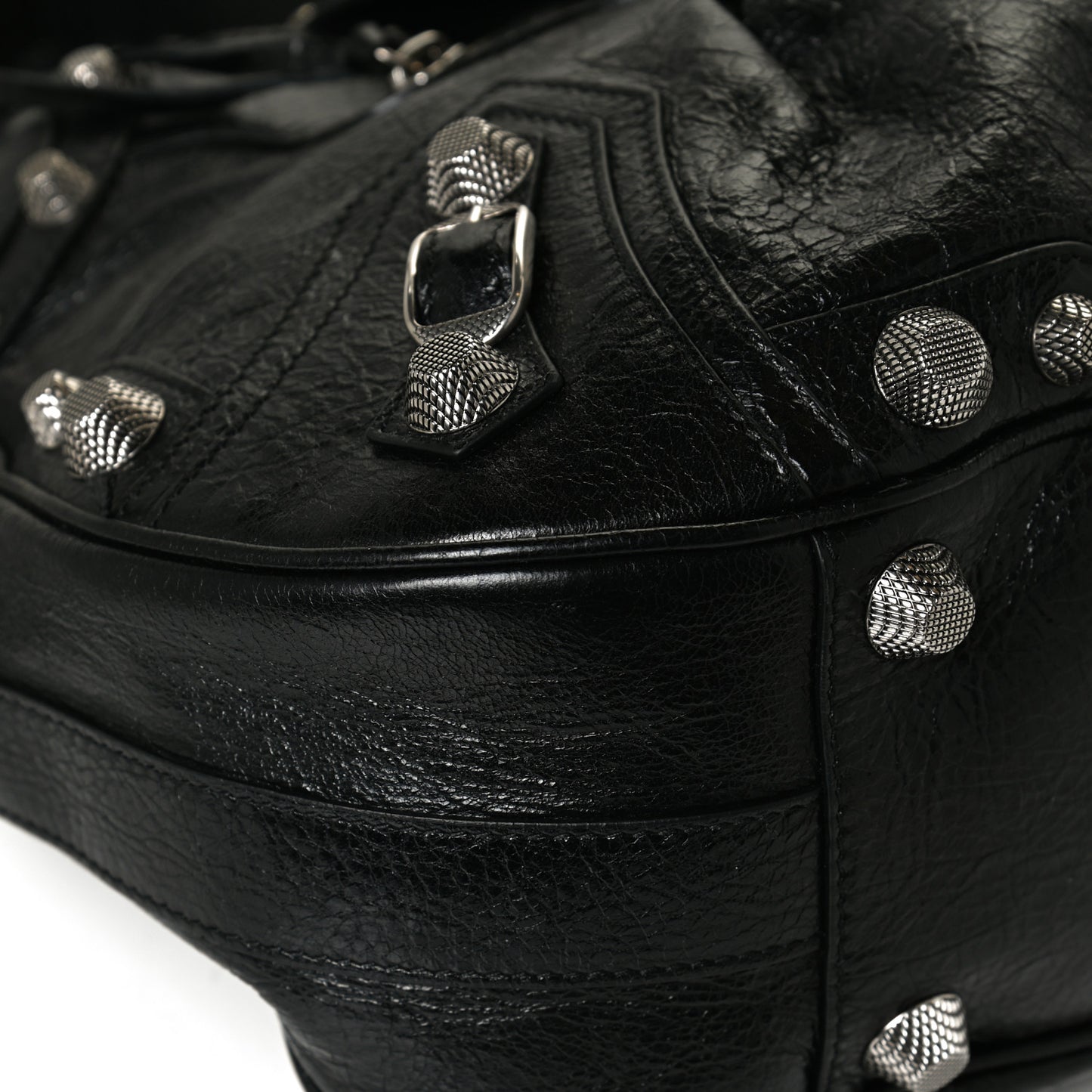 Agneau Arena Medium Le Cagole Shoulder Bag Black