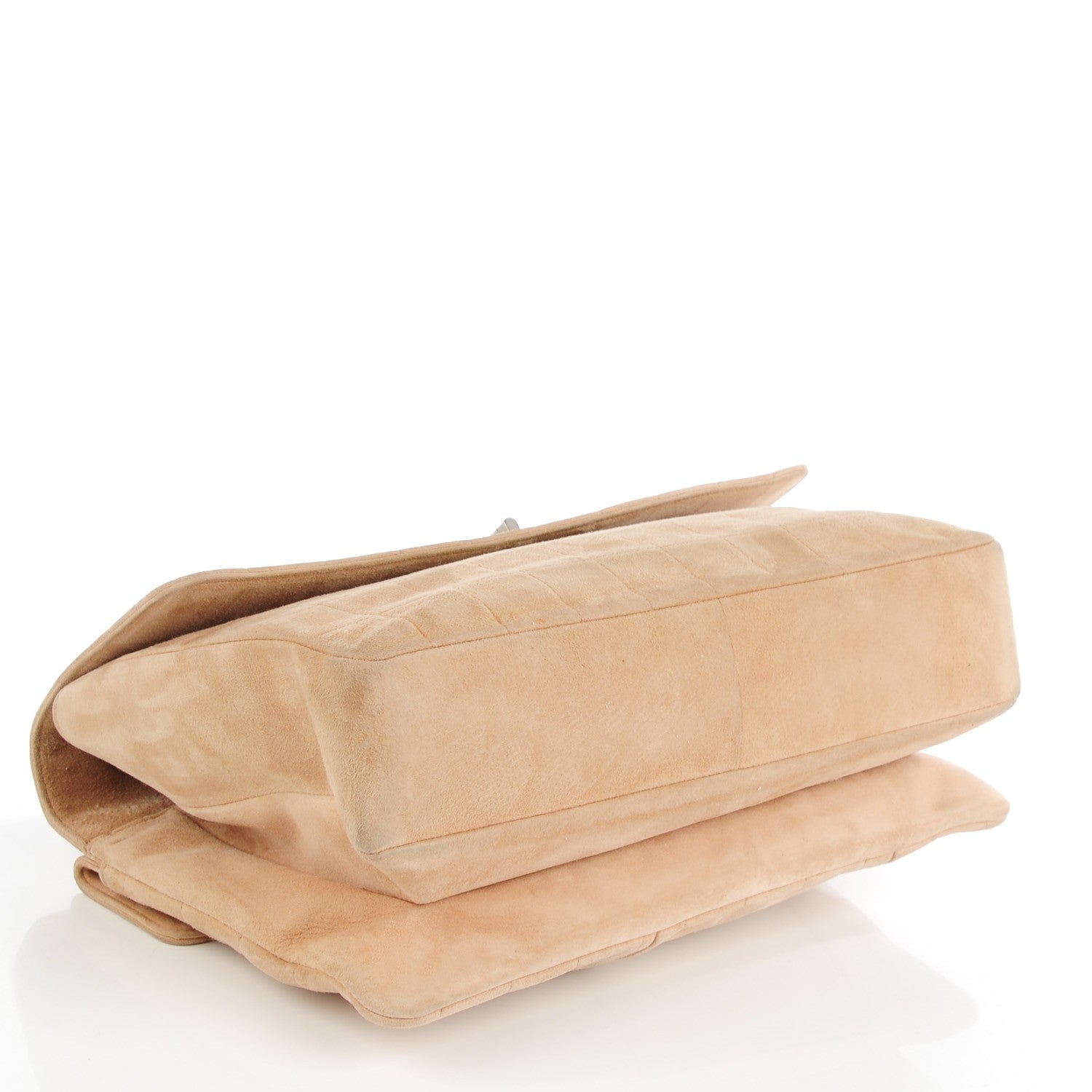 Chanel Suede Square Quilted Mademoiselle Flap Beige 4 of 7