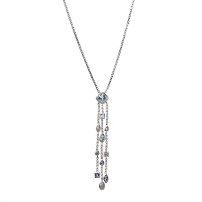David Yurman Sterling Silver Diamond Iolite Blue Topaz Confetti Ice Necklace 1 of 6