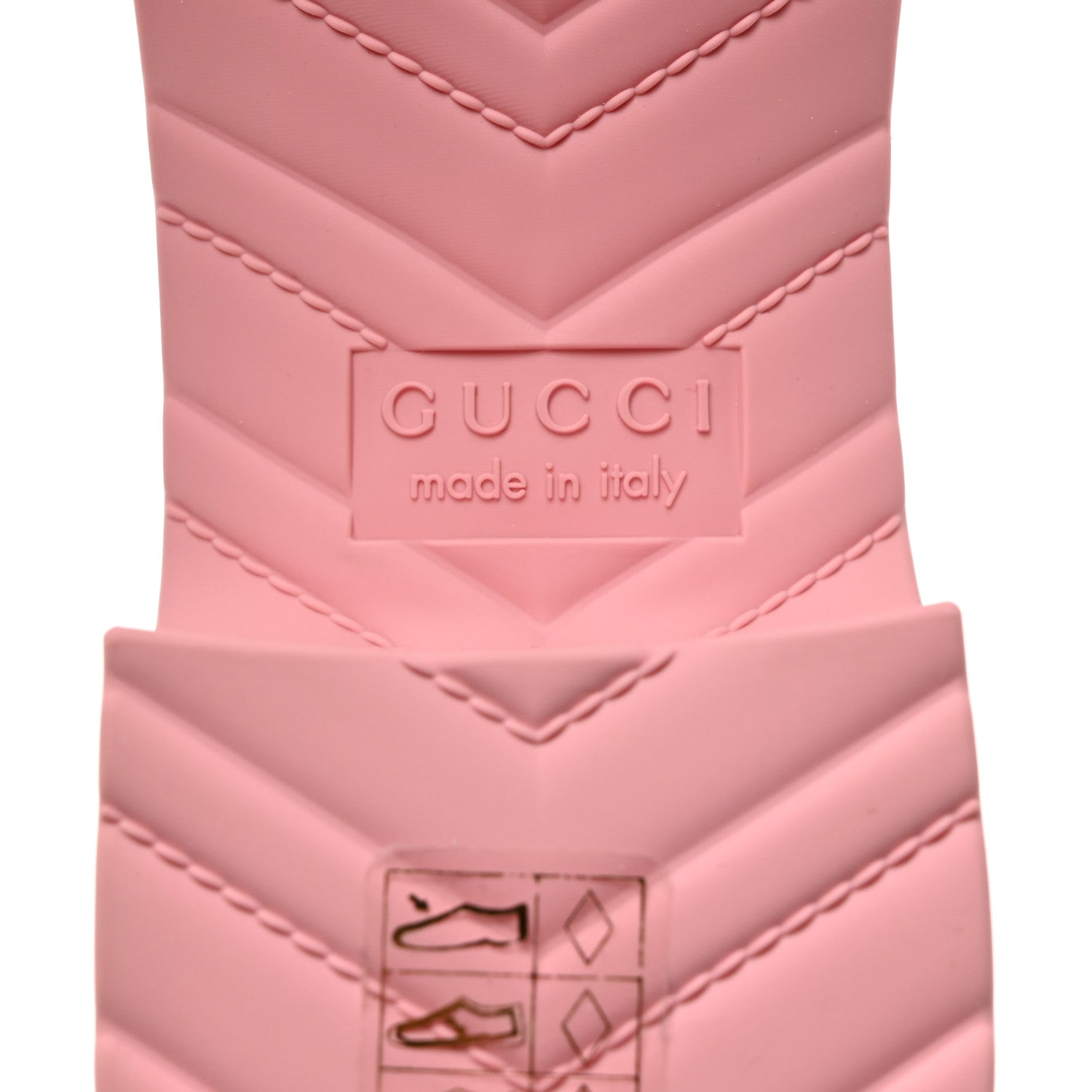 Gucci Rubber Gucci Logo Womens Platform 20/60mm Slide Sandals 36 Wild Rose 8 of 9