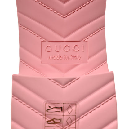 Gucci Rubber Gucci Logo Womens Platform 20/60mm Slide Sandals 36 Wild Rose 8 of 9