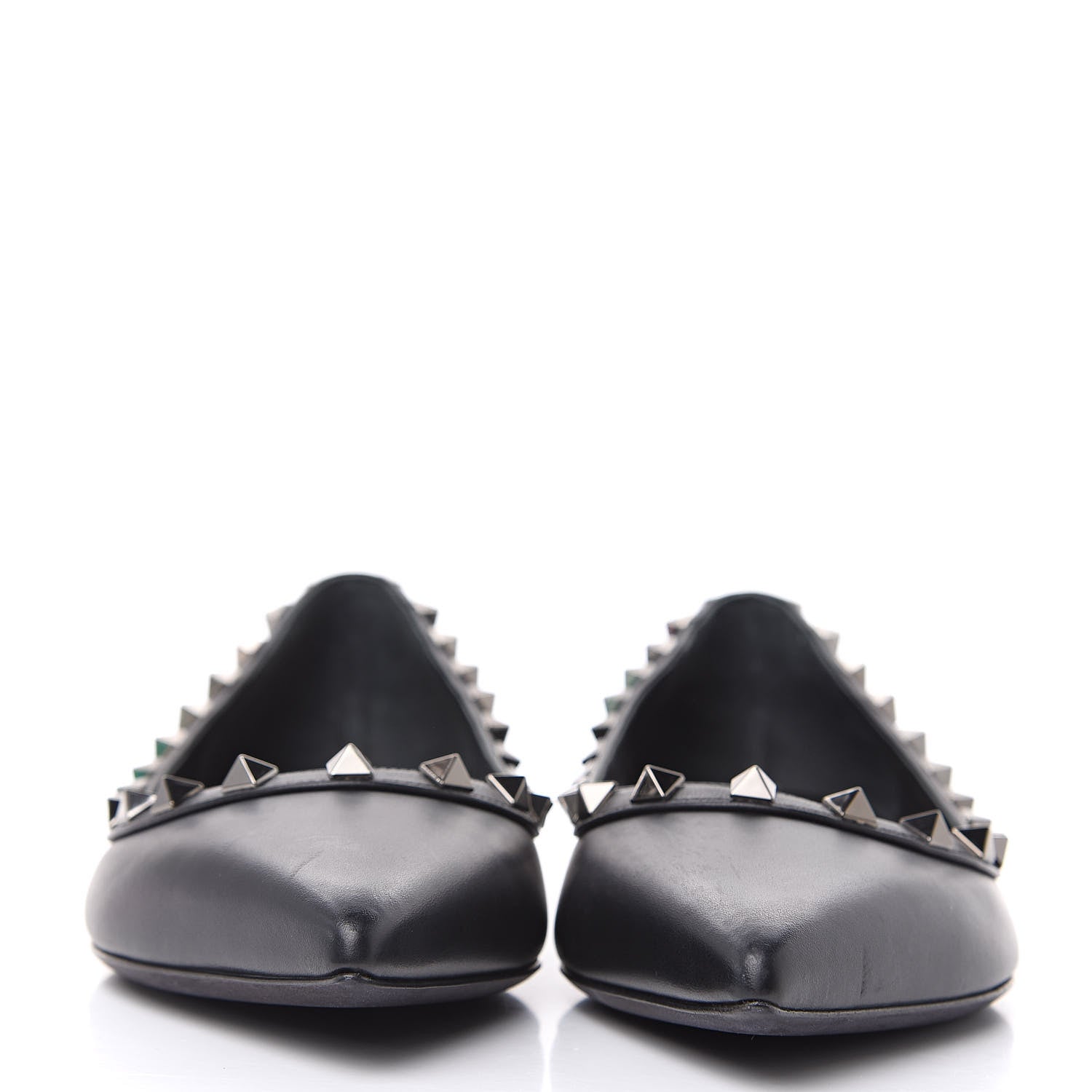 Valentino Garavani Nappa Rockstud Ballerina Flats 38.5 Black 2 of 10