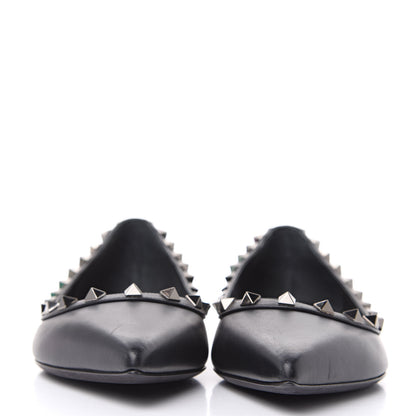 Valentino Garavani Nappa Rockstud Ballerina Flats 38.5 Black 2 of 10