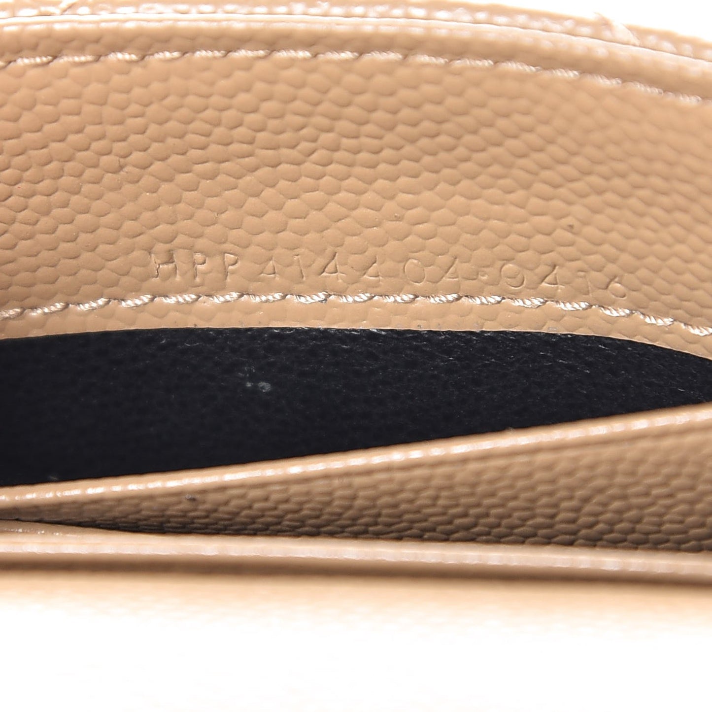 Grain De Poudre Matelasse Chevron Small Monogram Envelope Wallet Dark Beige