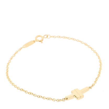Tiffany 18K Yellow Gold T Single Chain Bracelet 1 of 4