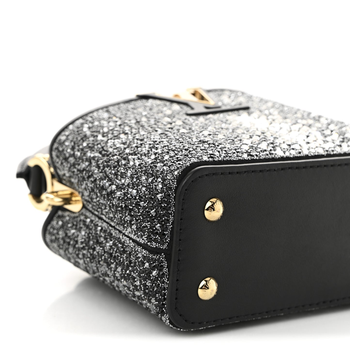 Crystal Cowhide Nano Capucines Silver Black