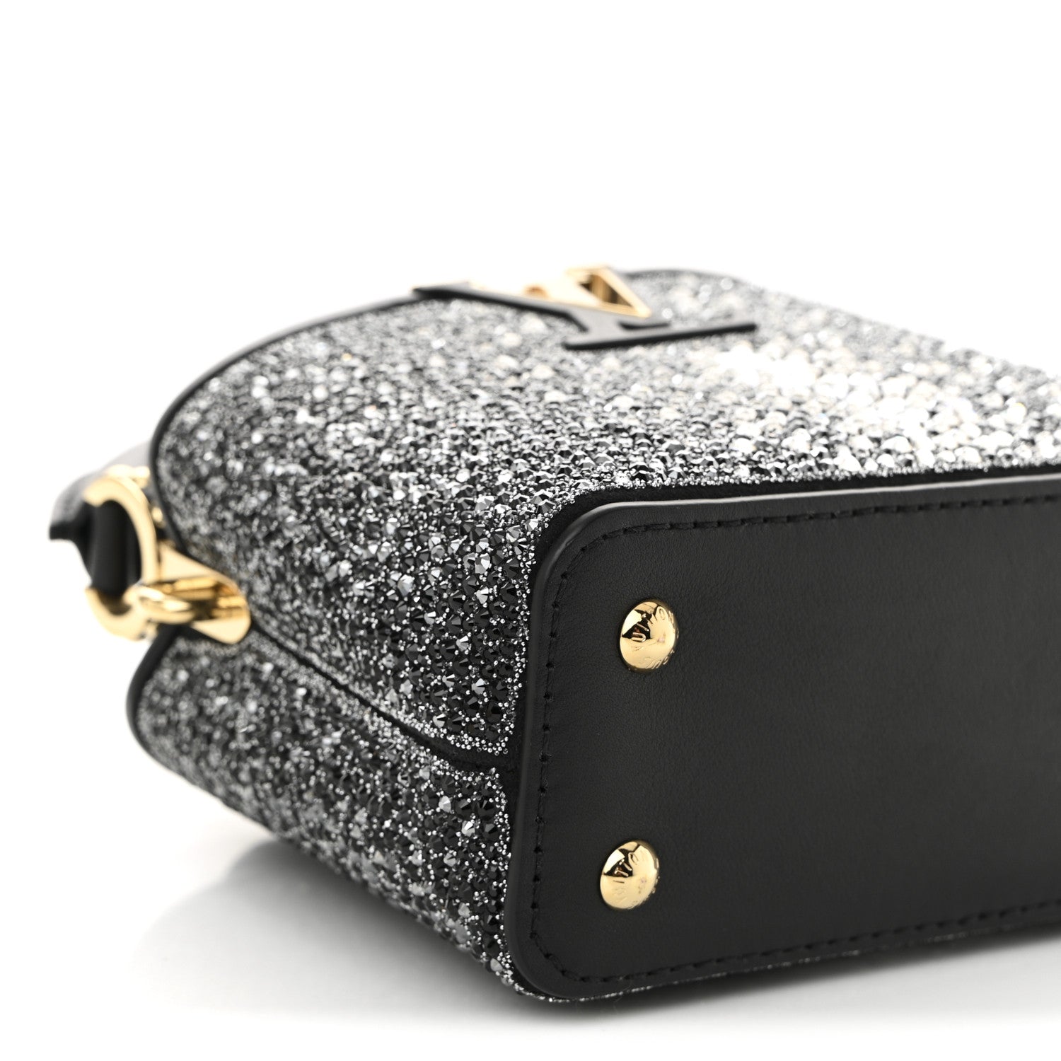 Louis Vuitton Crystal Cowhide Nano Capucines Silver Black 9 of 10