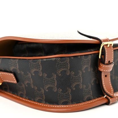 Celine Triomphe Canvas Medium Folco Bag Tan 8 of 9