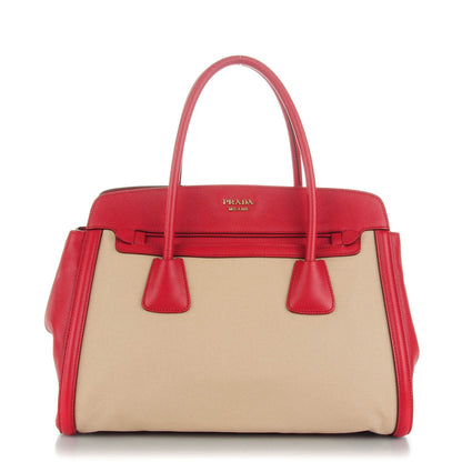 Prada Canapa Saffiano Shoulder Bag Corda Fuoco 1 of 8