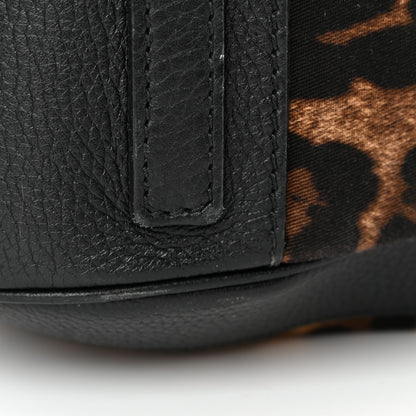 Dolce & Gabbana Calfskin Canvas Leopard Print Animalier Shoulder Bag Black 16 of 23