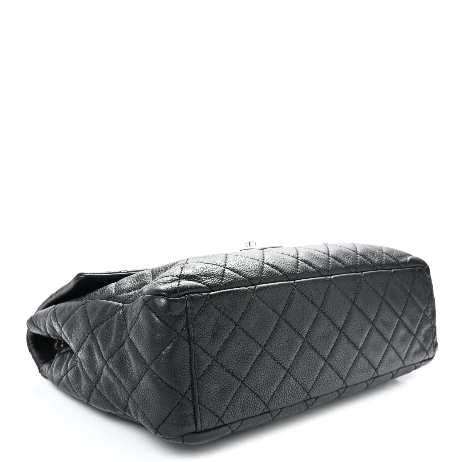 Chanel Washed Caviar Quilted Maxi Single Flap Black 4 of 10
