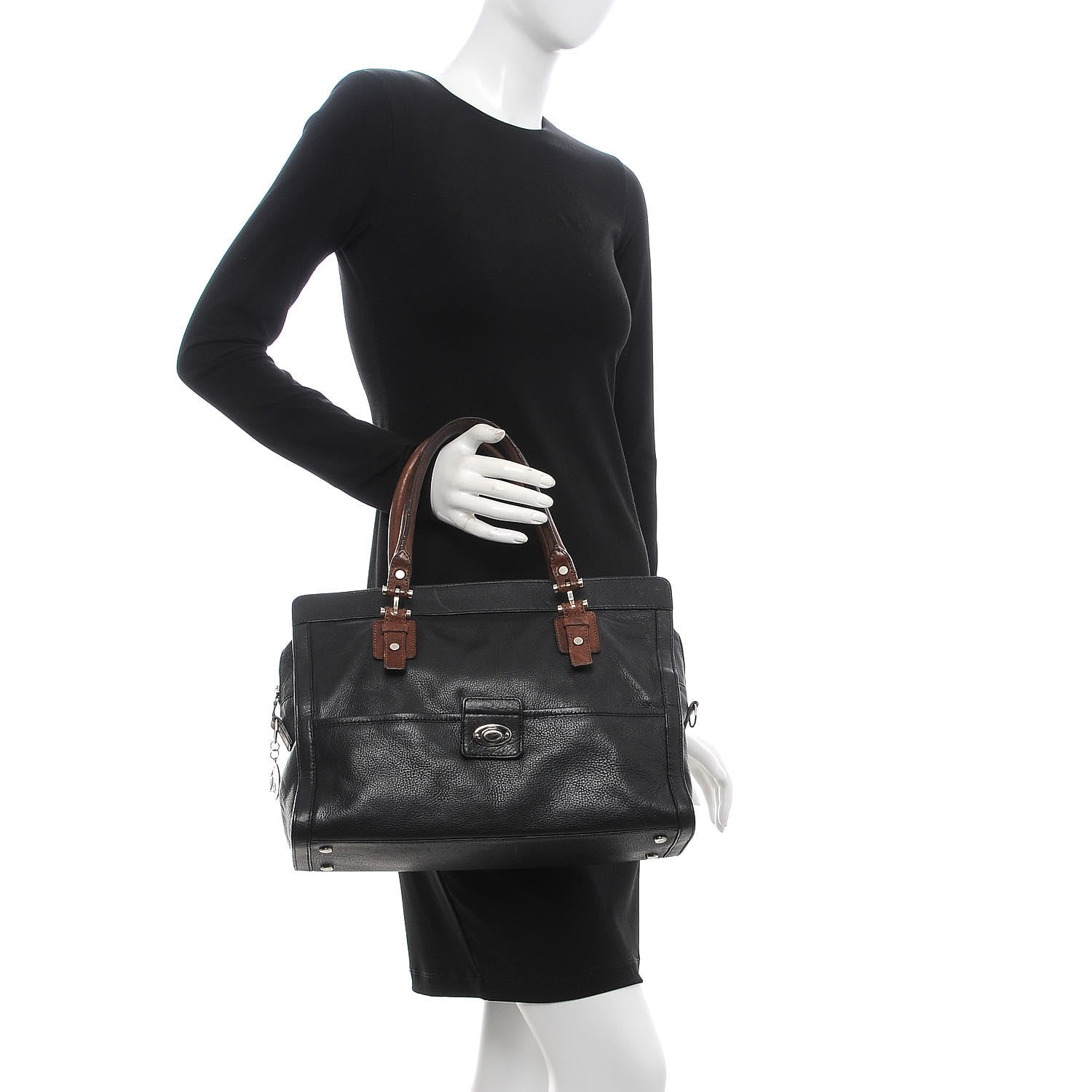 Lanvin Taurillion Madame Tourniquet PM Tote Black 2 of 14