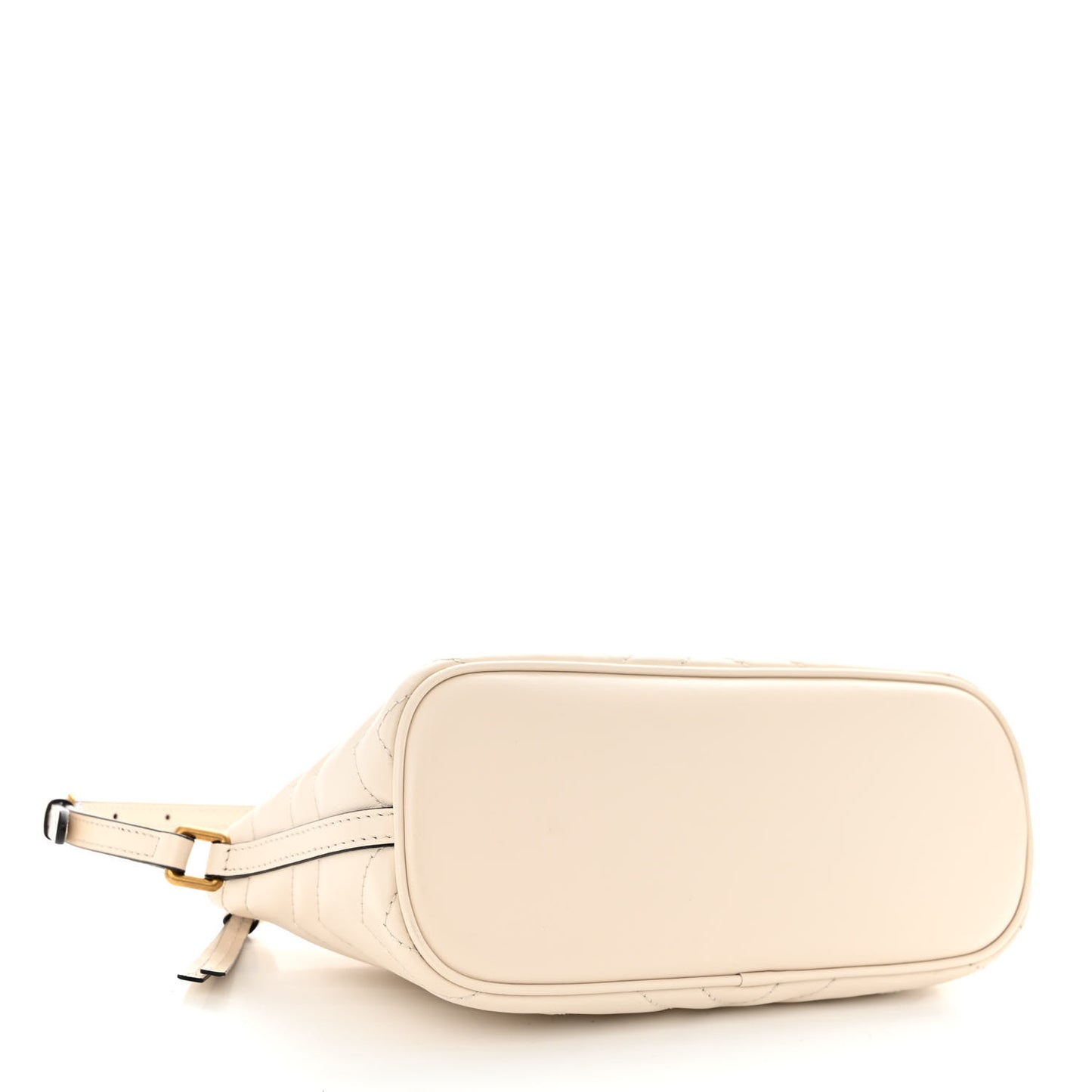Calfskin Matelasse Chevron GG Marmont Sling Shoulder Bag Mystic White