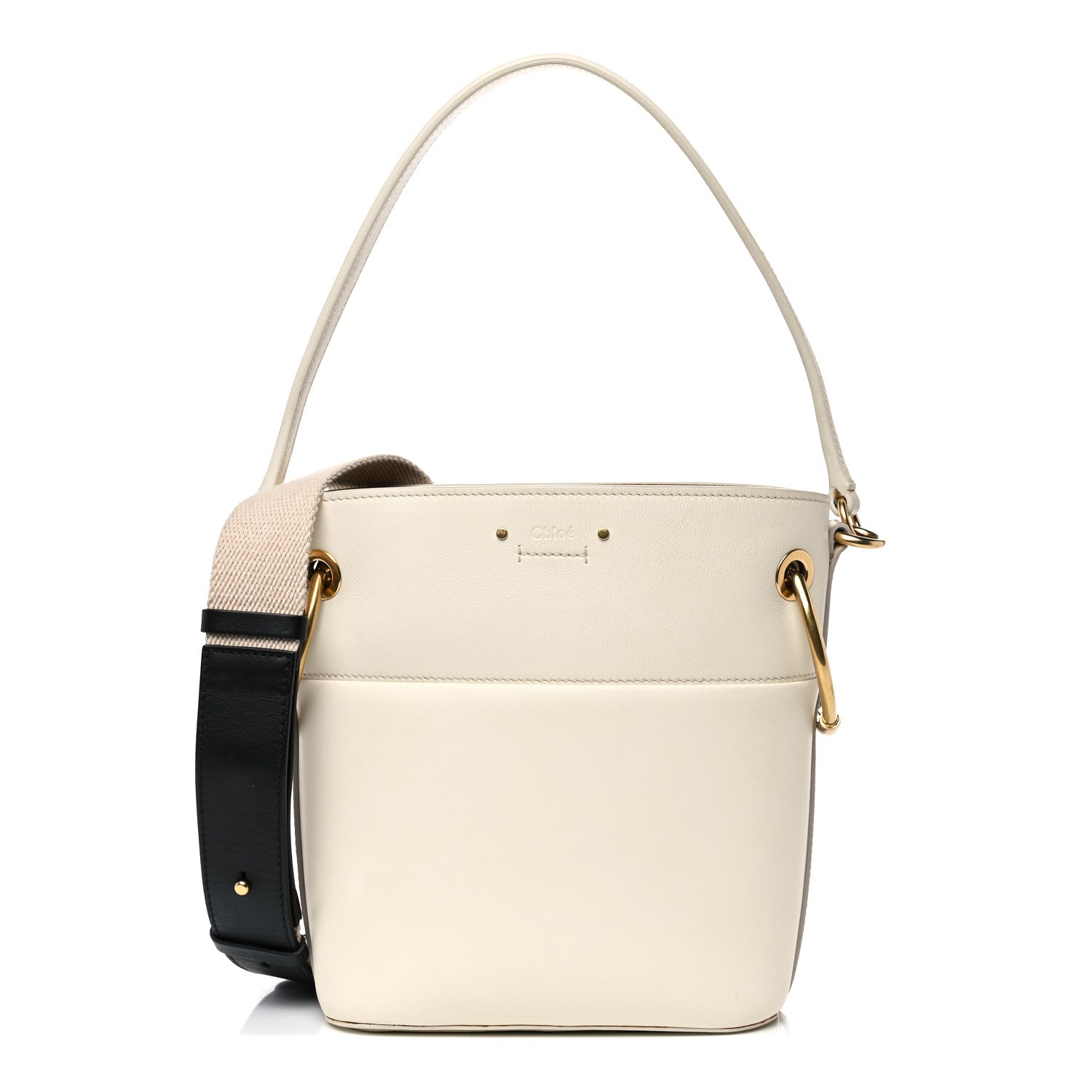 Chloe Smooth Calfskin Small Roy Bucket Bag Natural White 1 of 17