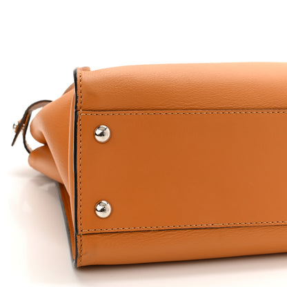 Fendi Vitello Seta Shiny Nappa Plexiglass Granite Medium Peekaboo Iconic Satchel Ginger Latte 10 of 11