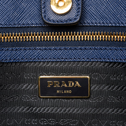 Prada Saffiano Lux Medium Tote Bluette 6 of 7