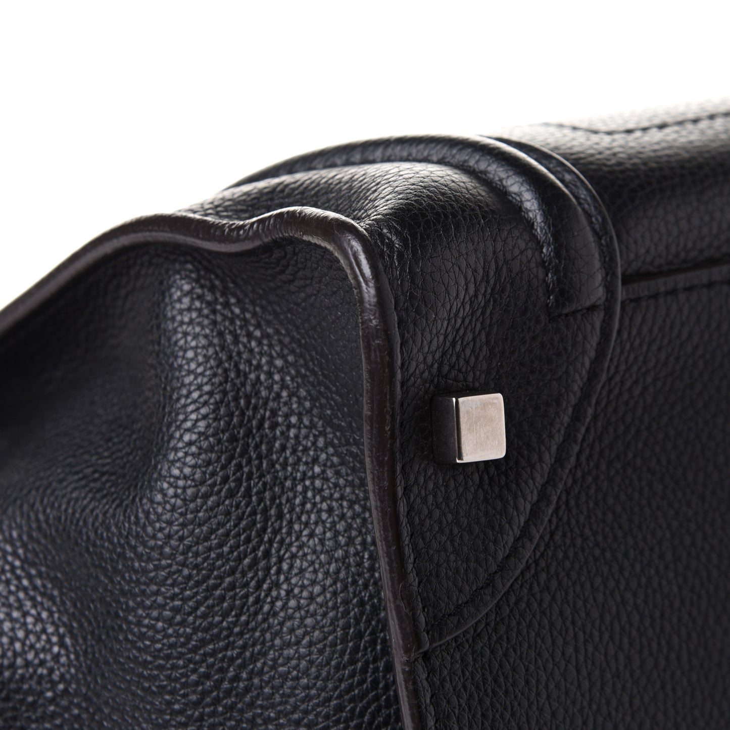 Drummed Calfskin Mini Luggage Black