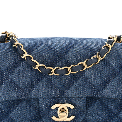 Chanel Printed Denim Quilted Mini Rectangular Flap Dark Blue 8 of 12