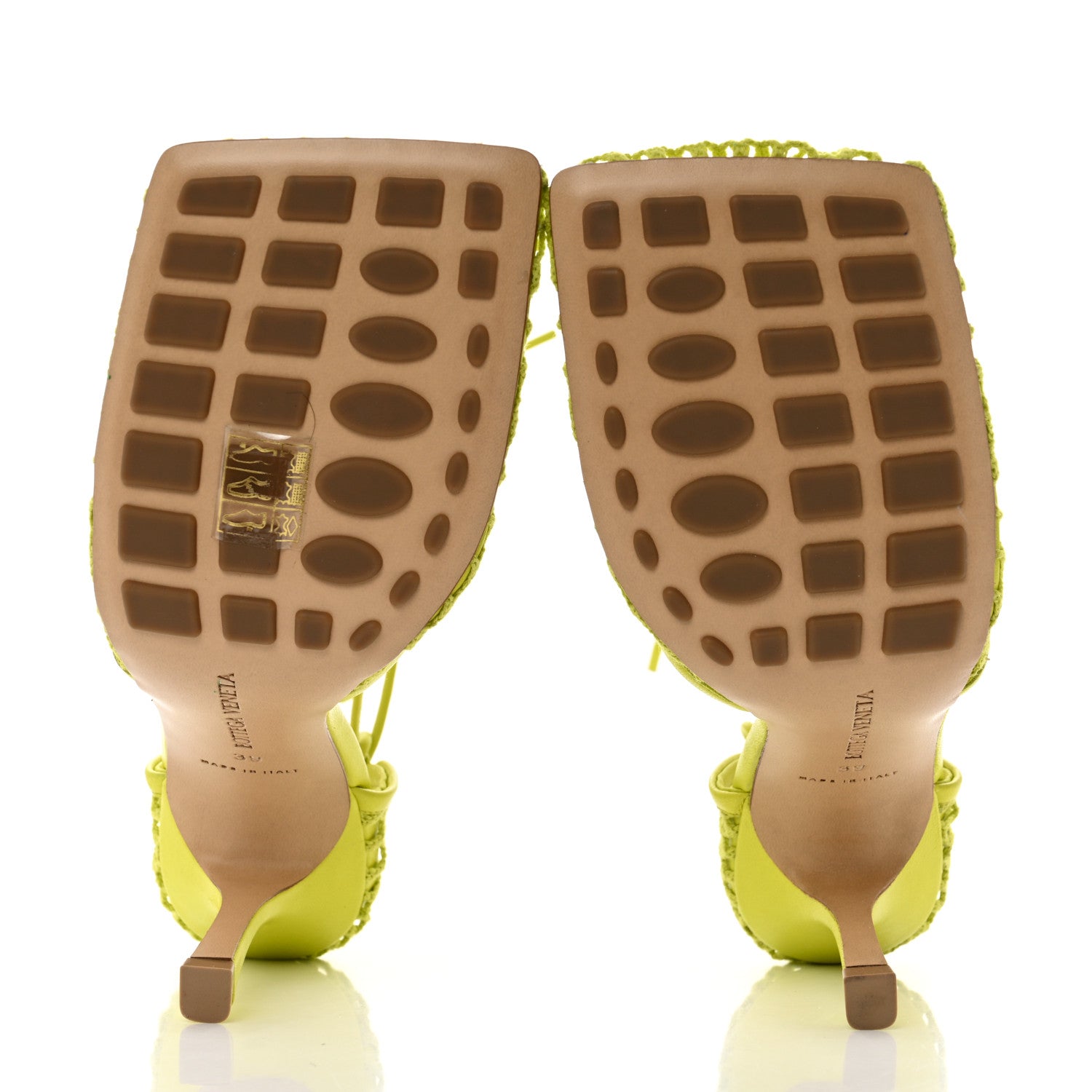 Bottega Veneta Mesh Nappa Stretch Ankle Tie Sandals 39 Kiwi 5 of 8