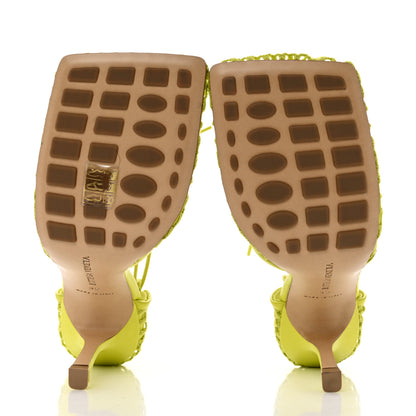 Bottega Veneta Mesh Nappa Stretch Ankle Tie Sandals 39 Kiwi 5 of 8