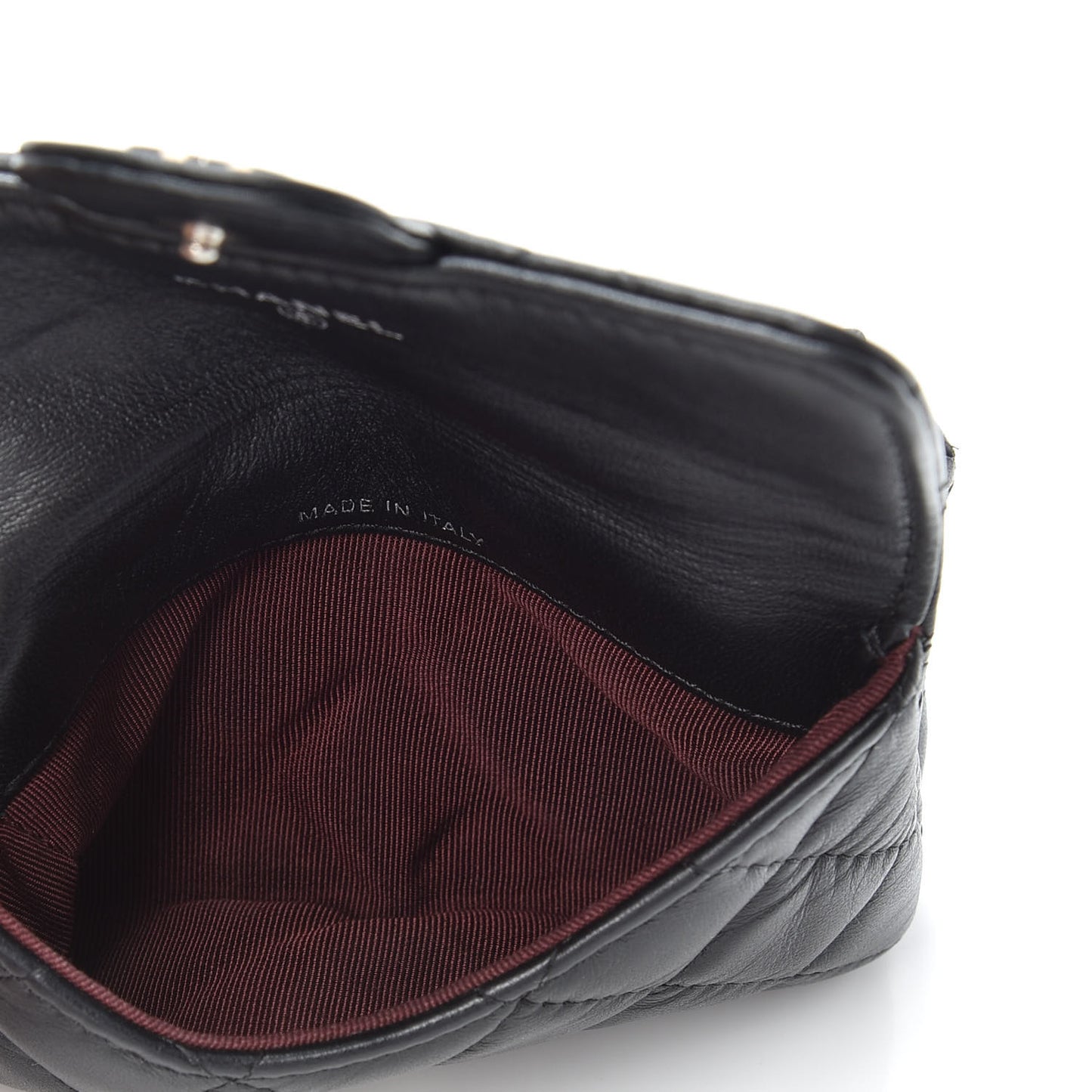 Lambskin Quilted Coin Purse Black