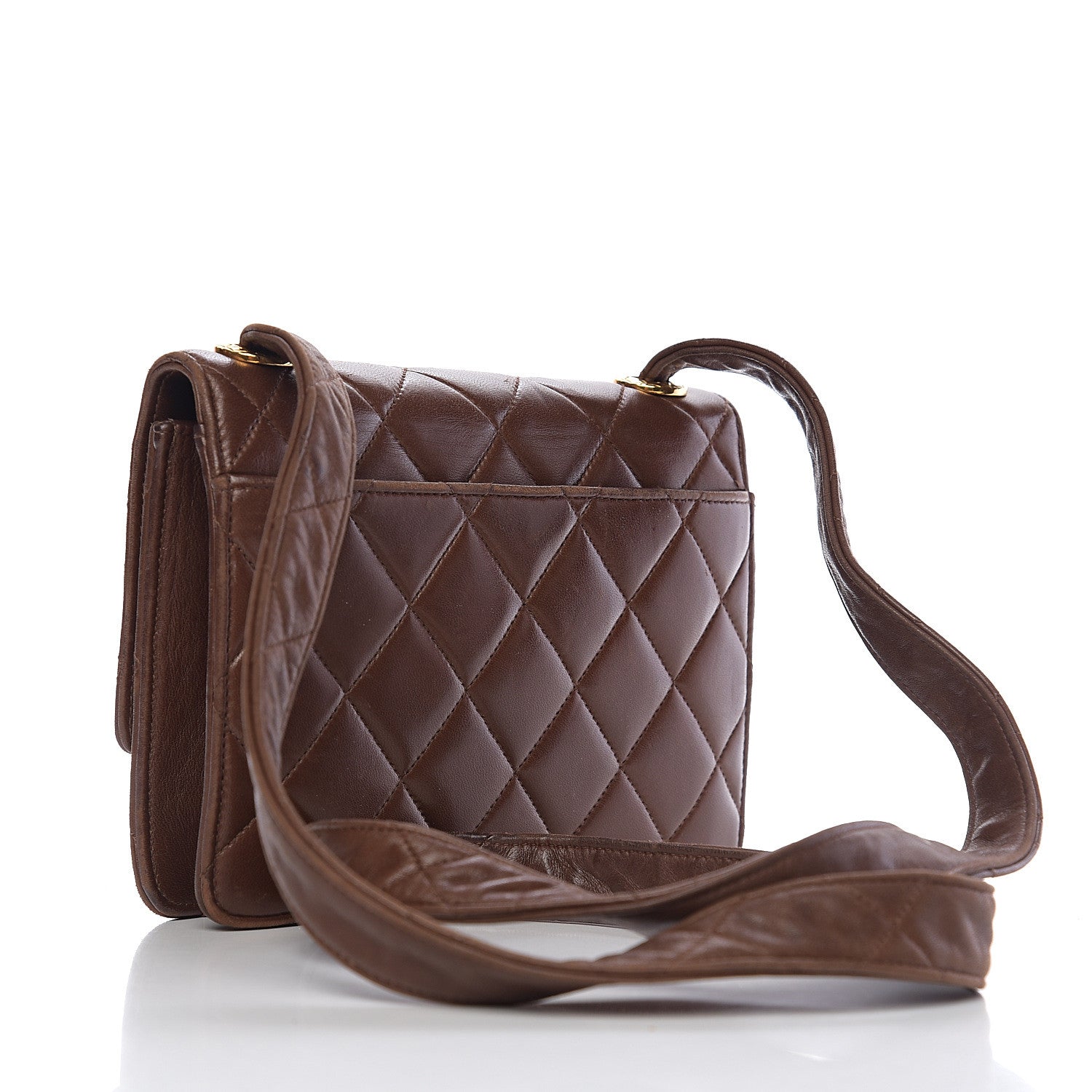 Chanel Lambskin Quilted Flap Shoulder Bag Brown 2 of 10