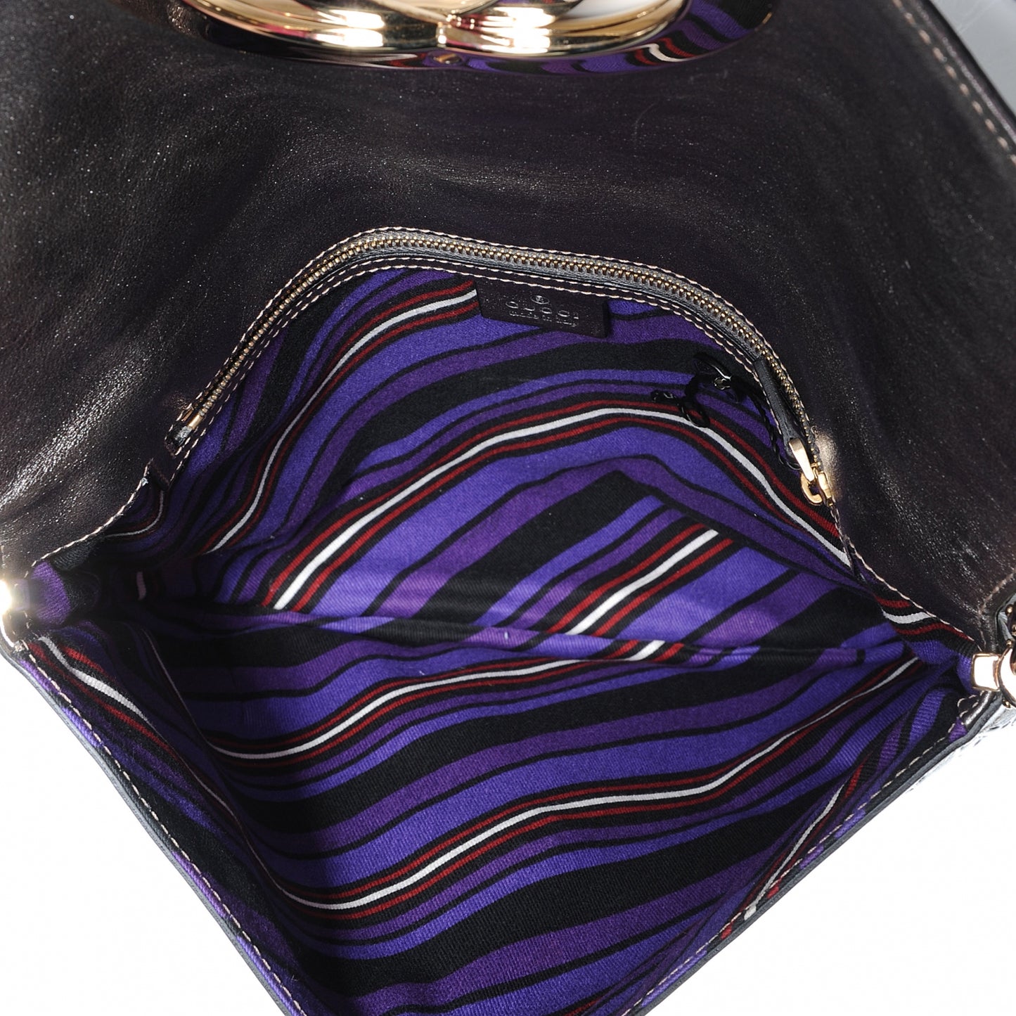 Guccissima Britt Tassel Shoulder Bag Gunmetal