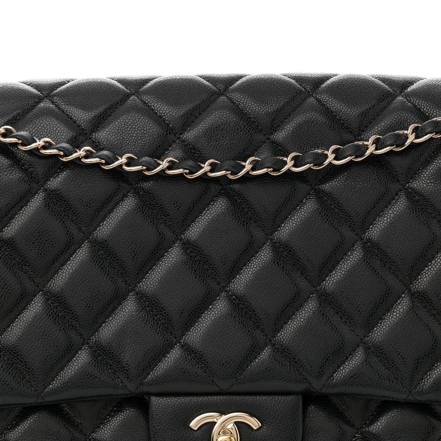 Caviar Quilted XXL Travel Flap Bag Black