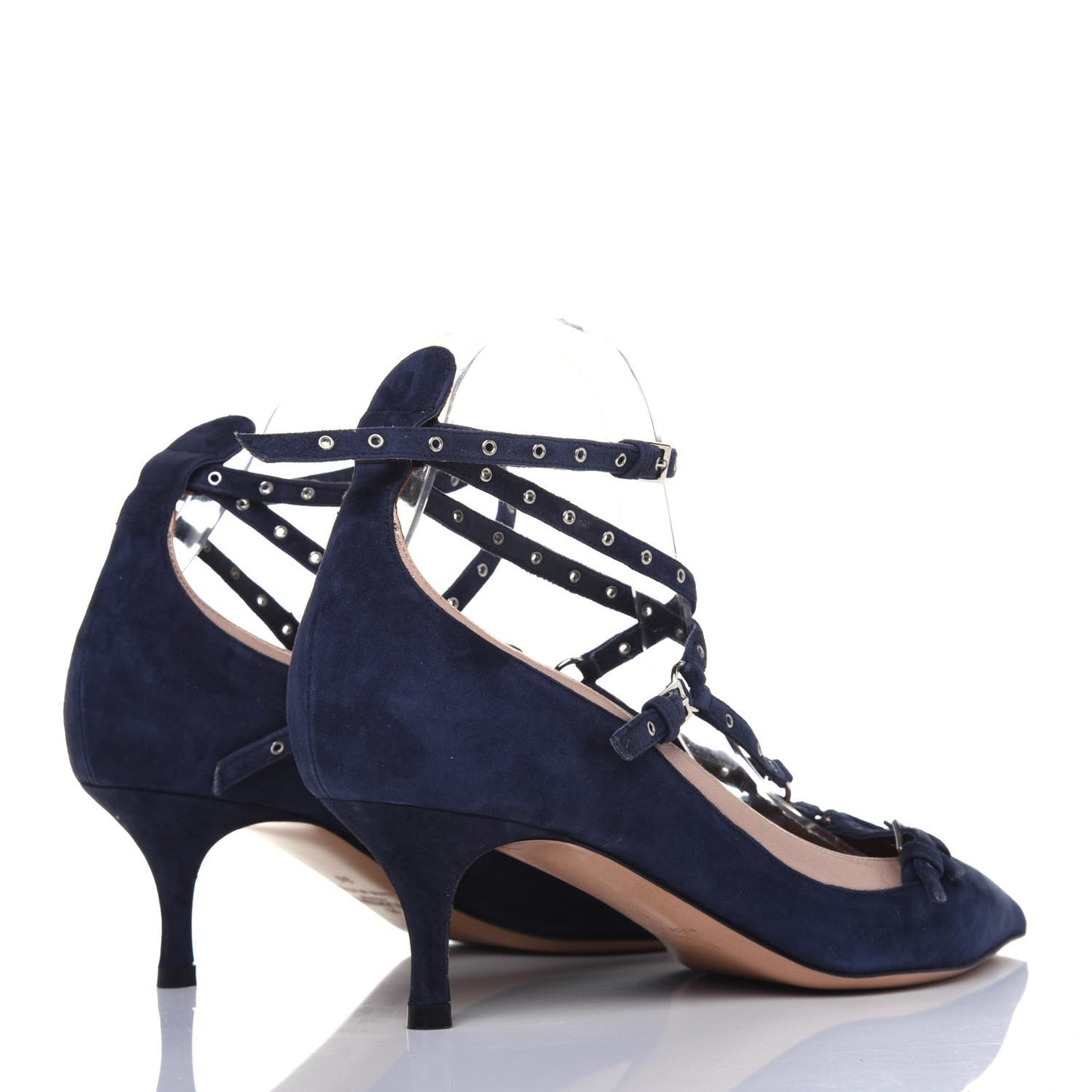 Suede Love Latch 50mm Pumps 39 Marine Poudre