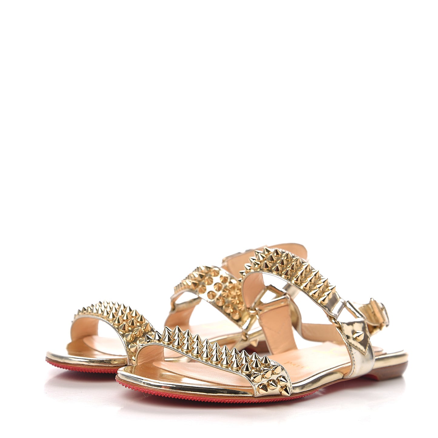Specchio Spike Bikee Flat Sandals 36.5 Light Gold