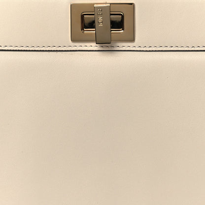 Fendi Vitello King Luxor Shiny Nappa Medium Peekaboo I SEE U East West Satchel White Light Rose 8 of 10