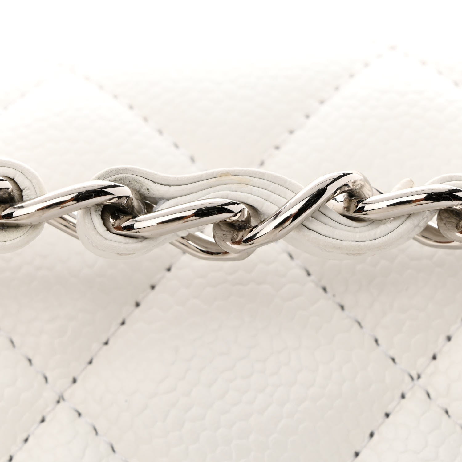Chanel Caviar Quilted Jumbo Double Flap White 17 of 20