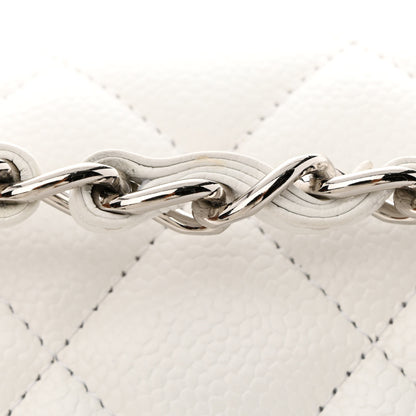 Chanel Caviar Quilted Jumbo Double Flap White 17 of 20