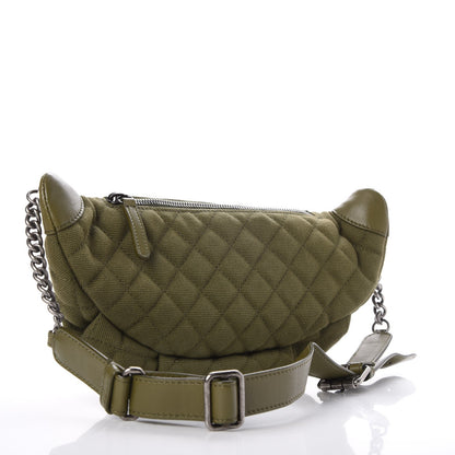 Chanel Canvas Lambskin Quilted Coco Cuba Charms Waist Bag Khaki 3 of 14