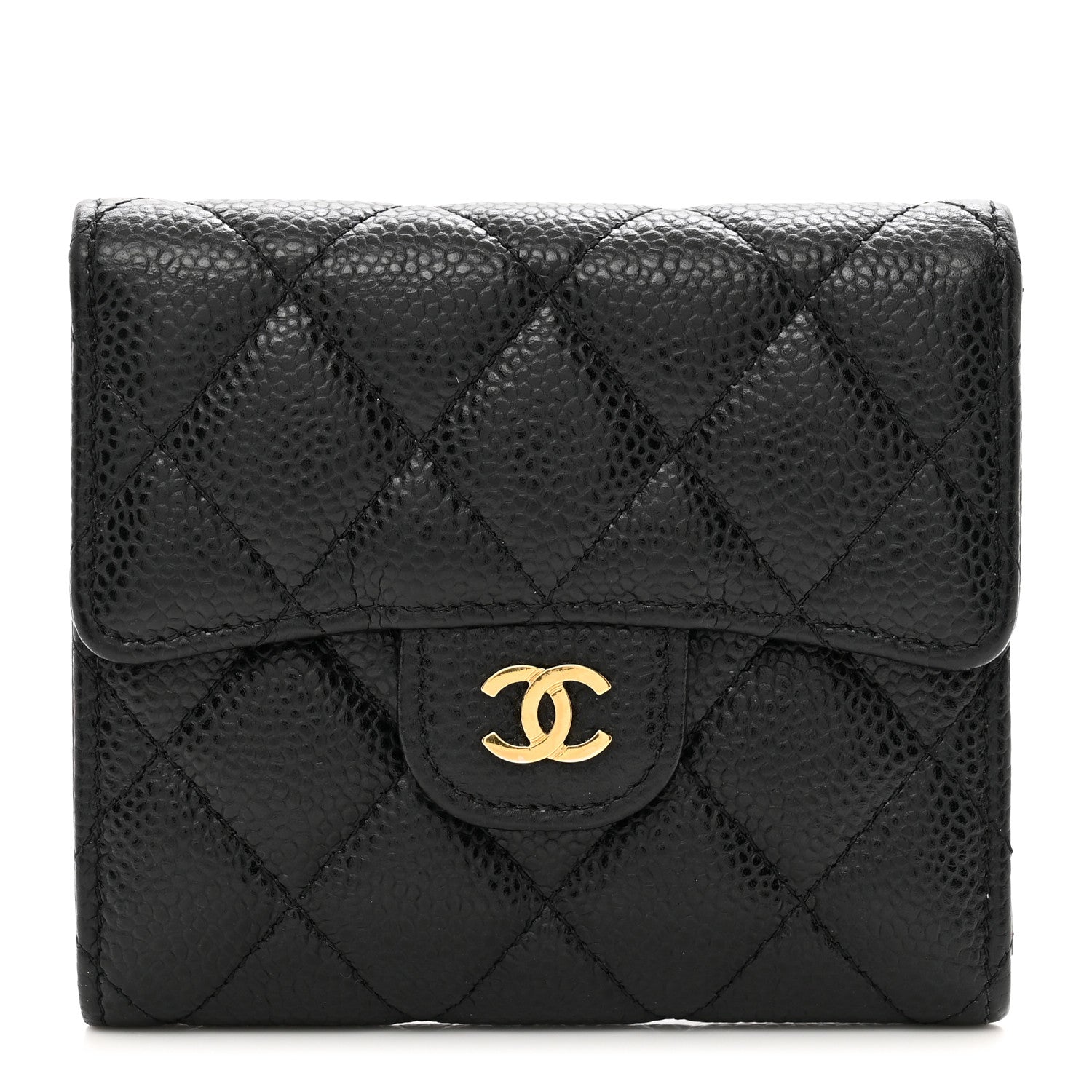 Chanel Caviar Quilted Compact Flap Wallet Black 1 of 9