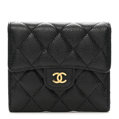Chanel Caviar Quilted Compact Flap Wallet Black 1 of 9