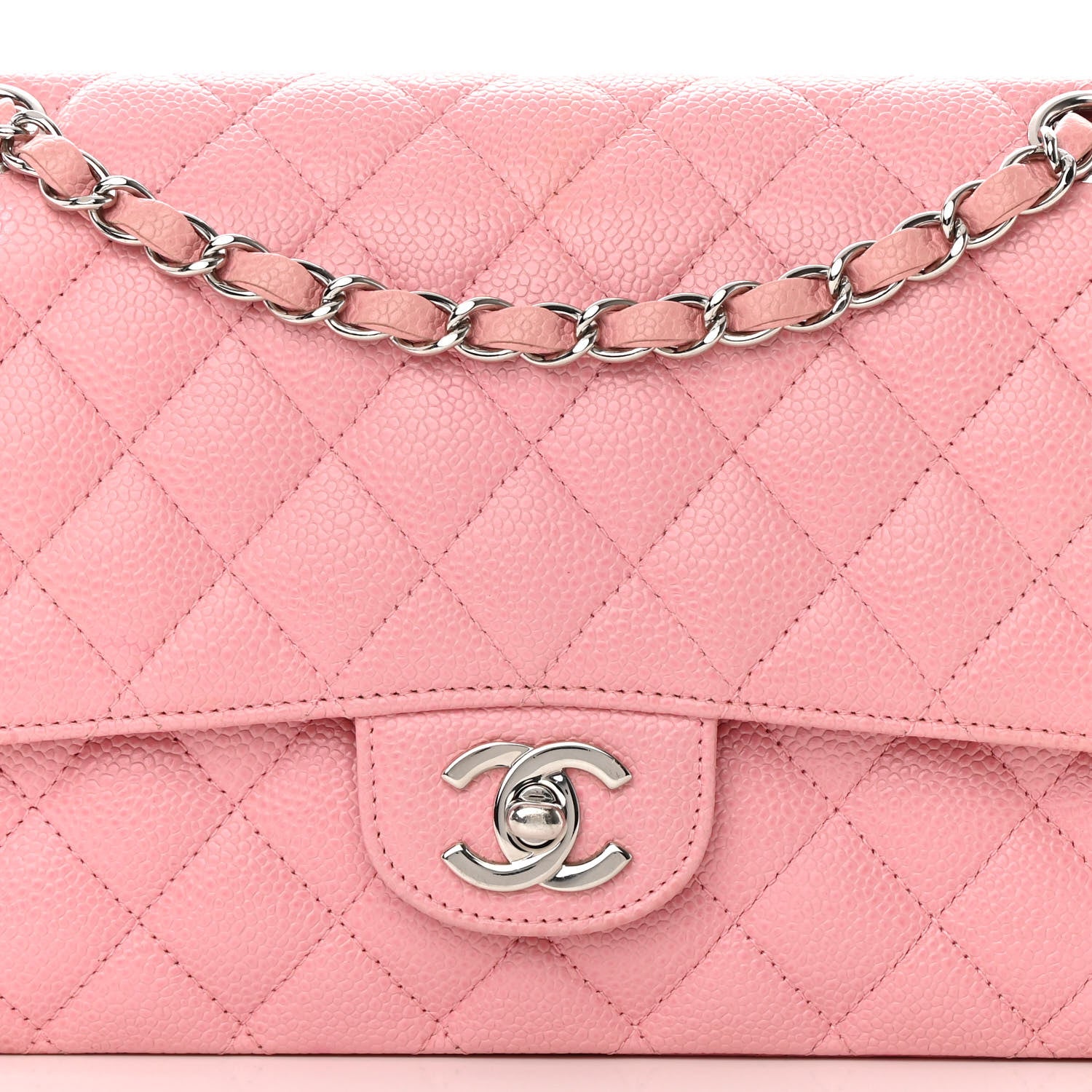 Chanel Caviar Quilted Medium Double Flap Light Pink 8 of 15
