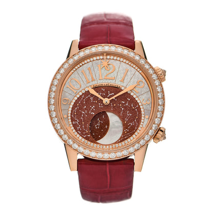 Jaeger-LeCoultre 18K Rose Gold Alligator Diamond Bezel Mother of Pearl 39mm Rendez-Vous Moon Automatic Watch Q3532490 1 of 6