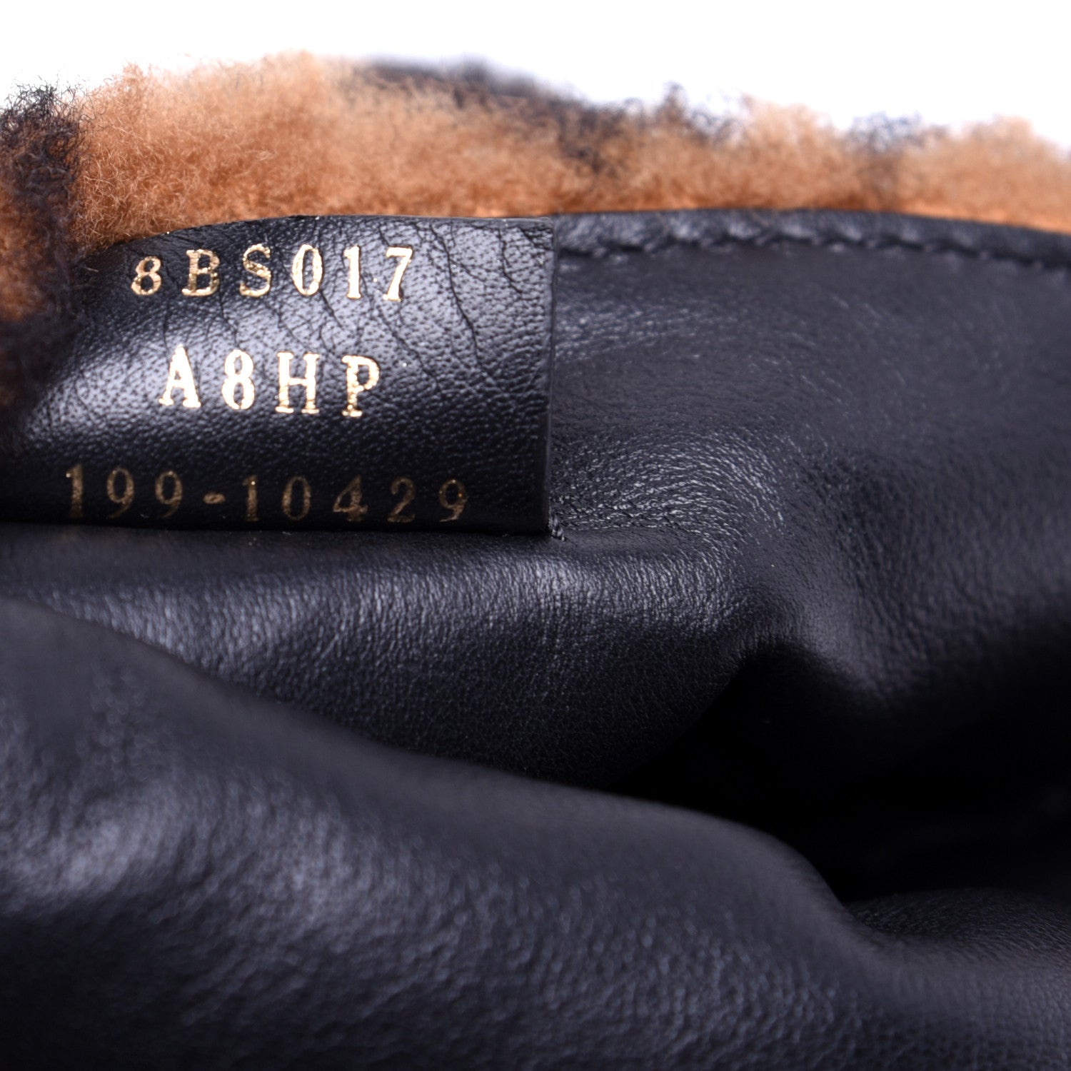 Fendi Shearling Vitello Dolce Macro FF 1974 Mini Baguette Tobacco Black 9 of 15