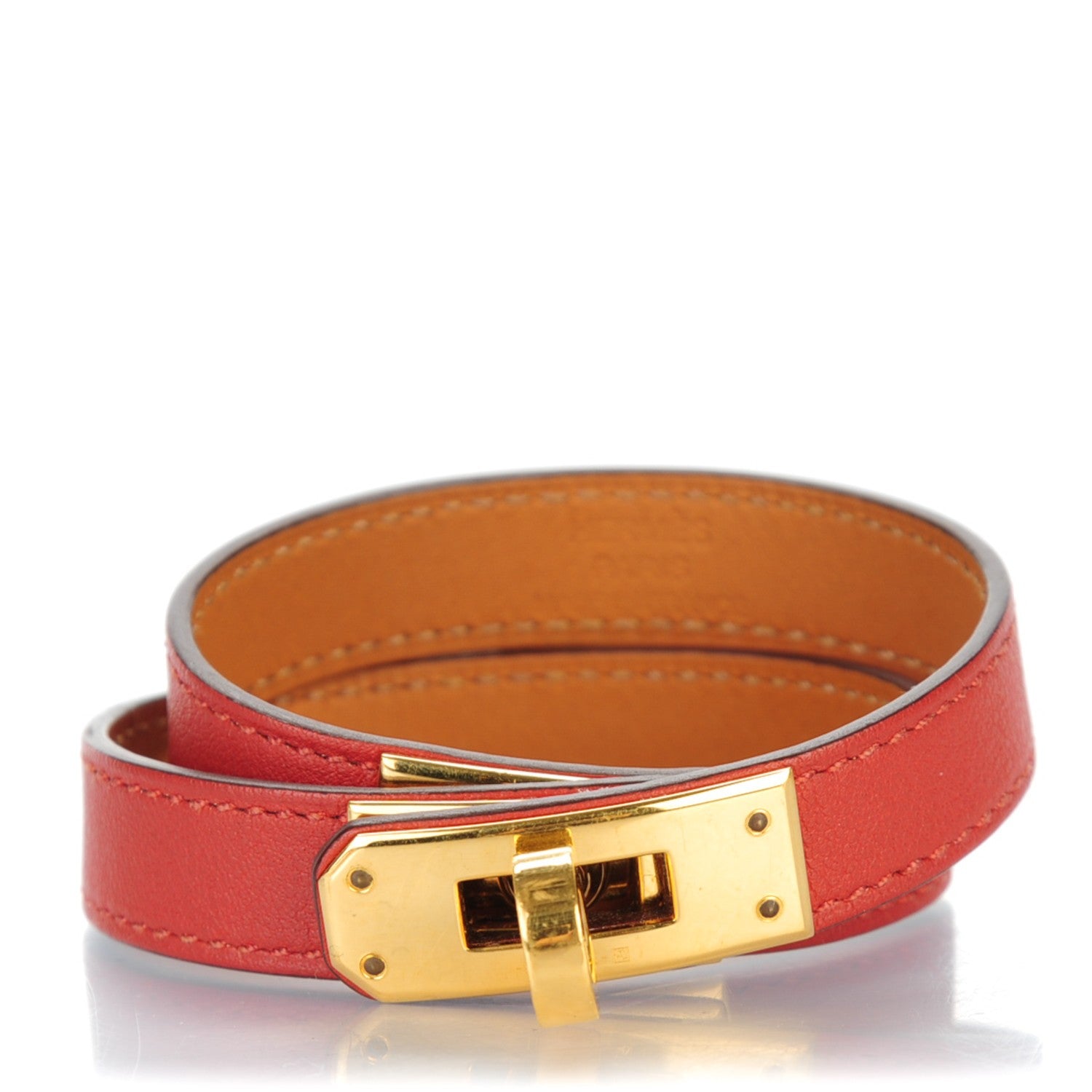 Hermes Swift Kelly Double Tour Bracelet S Brique 1 of 6