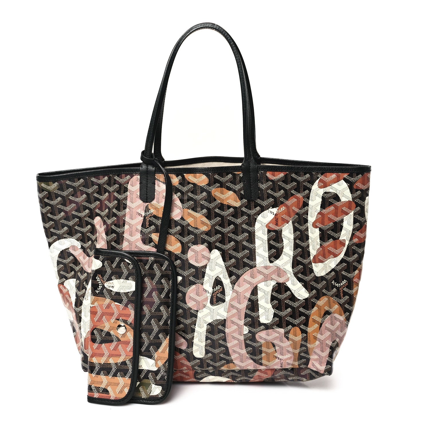 Goyard Goyardine Saint Louis Lettres Camouflage PM Black Pink Multicolor 3 of 11