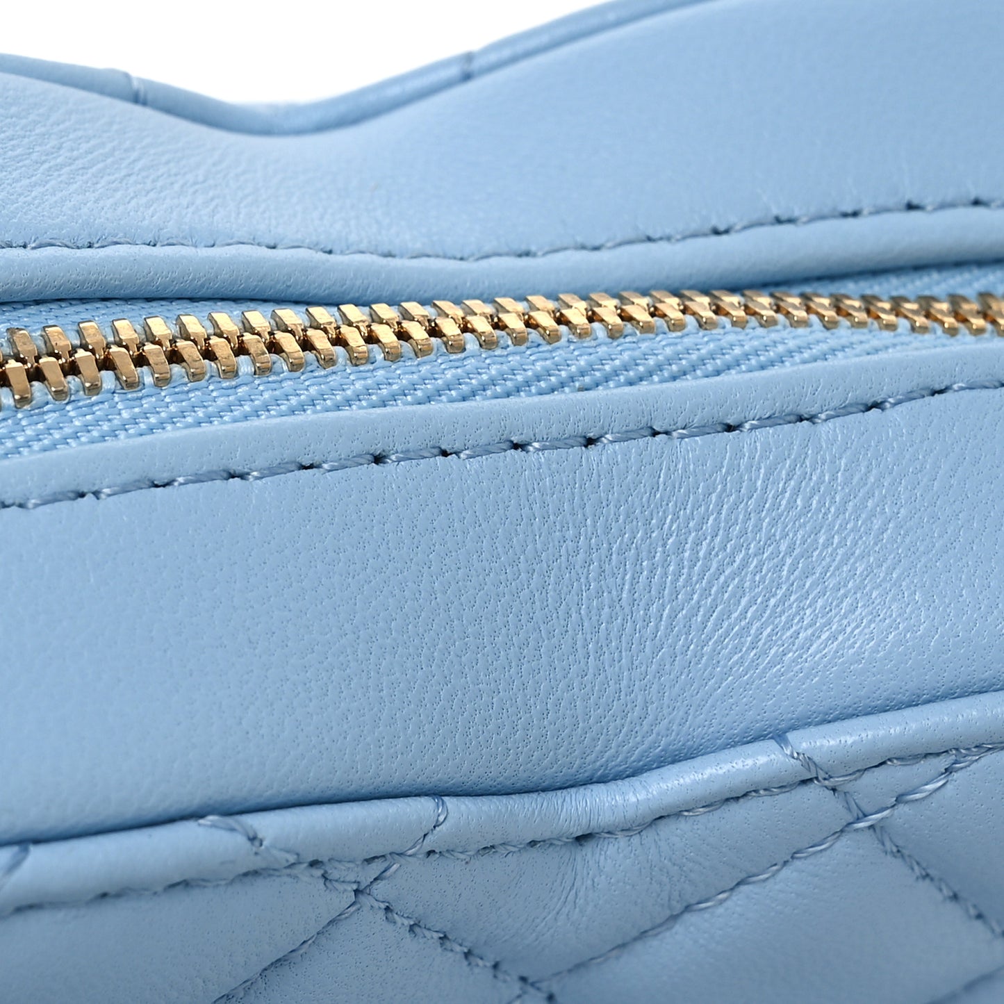 Lambskin Quilted CC In Love Heart Bag Light Blue