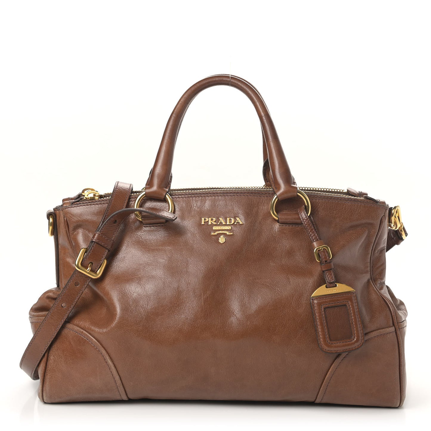 Vitello Shine Boston Bag Palissandro