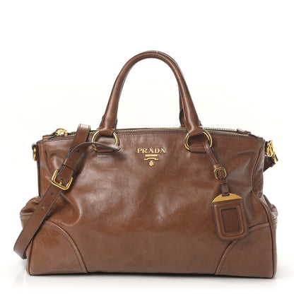 Prada Vitello Shine Boston Bag Palissandro 1 of 11