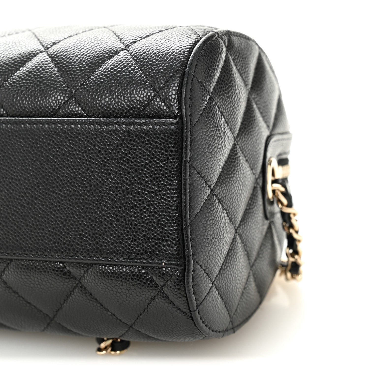 Chanel Caviar Quilted Barrel Clutch With Chain Black 10 of 11